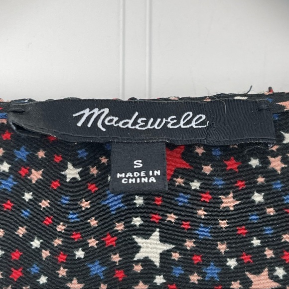 MADEWELL Silk Ruffle-Hem Wrap Top in Starry Night - Picture 6 of 9